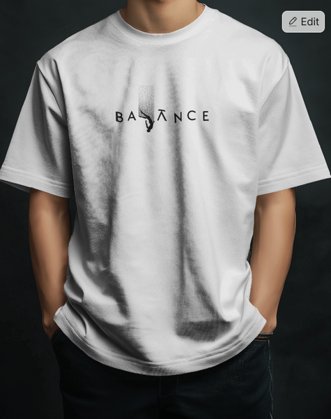 BALANCE typography oversized fit White t shirt
