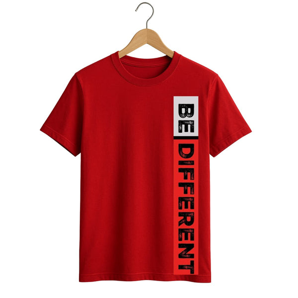 Men’s Red Oversized Cotton Tee - Be Different Streetwear Edition