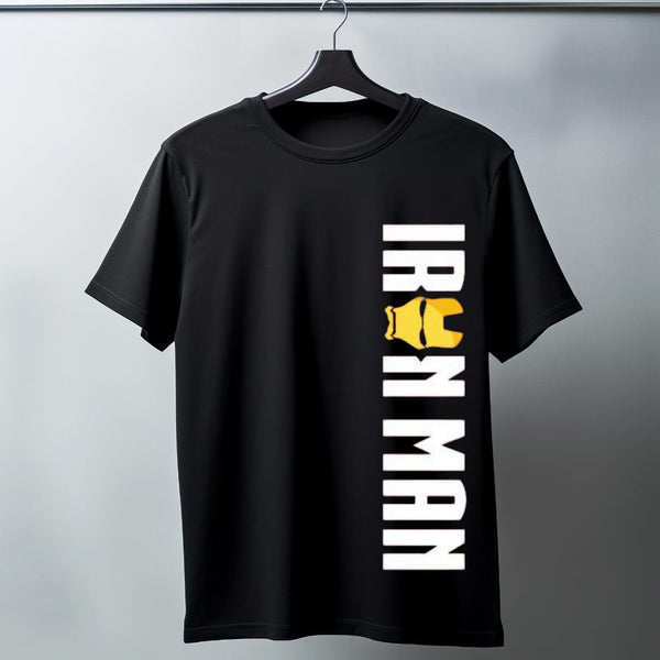 IRON MAN VERTICAL TEXT T SHIRT