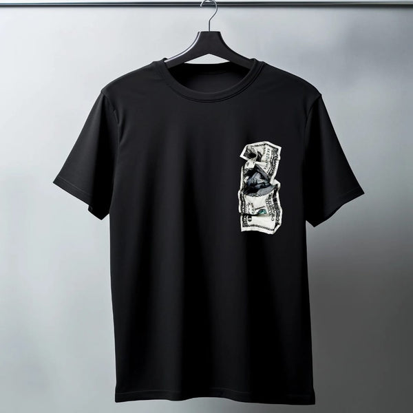 MONEY GRAPHIC POCKET STYLE T SHIRT