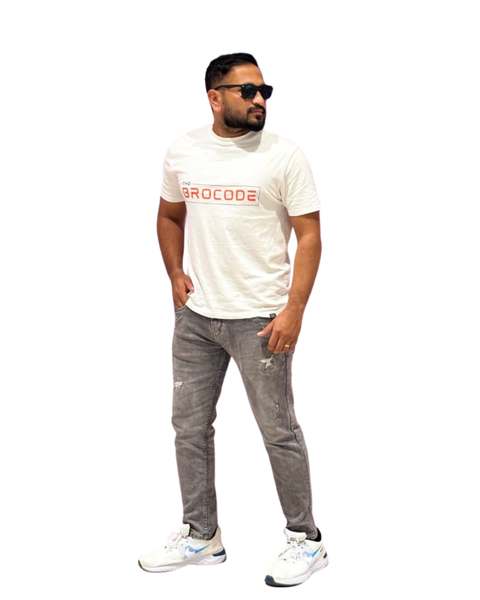 Printed White T-Shirt – 240 GSM