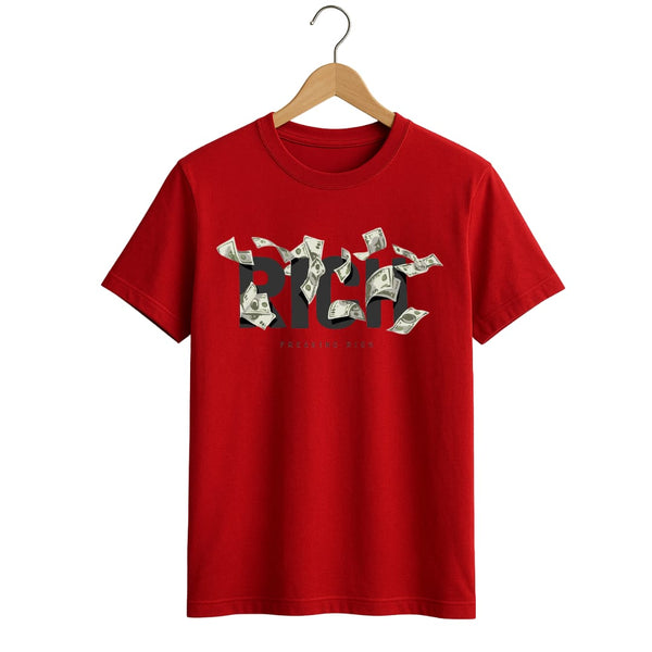RICH Money Graphic Red Oversized T-Shirt
