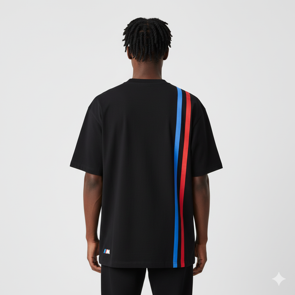 Black Oversized T-shirt with BMW motorsport design