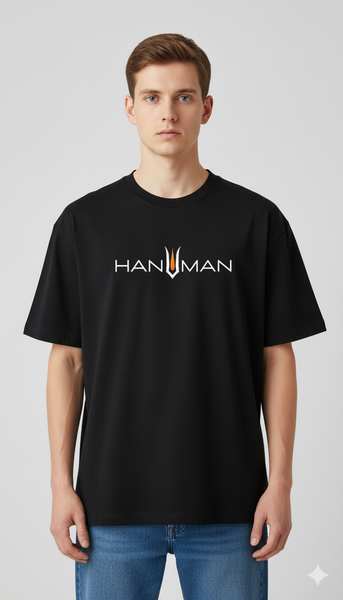Oversized T-shirt with lord Hanuman design