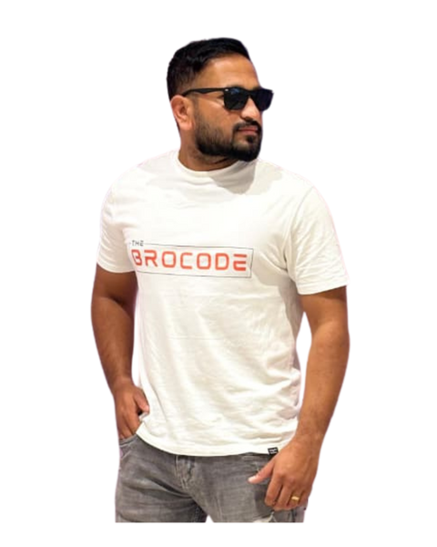 Printed White T-Shirt – 240 GSM